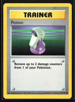 Pokemon Potion 94/102 WotC Base Set Shadowless Unlimited NM - Image 1