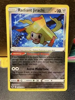 Pokemon Radiant Jirachi 120/195 Silver Tempest Ultra Rare Holo NM - Image 1
