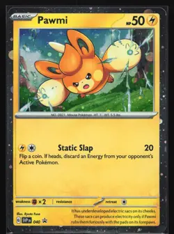 Pokemon Pawmi SVP 040 Scarlet & Violet Cosmos Holo Black Star Promo NM - Image 1