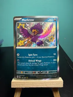Pokemon TCG Murkrow Paldean Fates Holo Shiny Rare Card 181/091 - Image 1