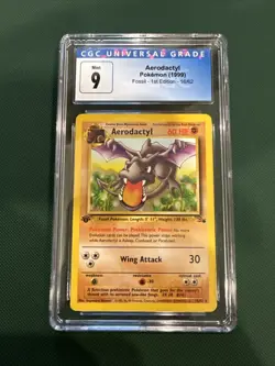 CGC 9 MINT Aerodactyl 1999 Fossil 1st Edition 16/62 Pokemon Card - Image 1