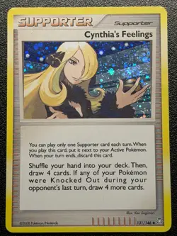 Cynthia’s Feelings 131/146 Holo Supporter Pokemon Card Legends Awakened SWIRL - Image 1