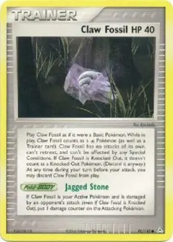 Claw Fossil 91/110 Holon Phantoms Common Moderate Play Pokemon DNA GAMES - Image 1