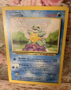 Squirtle - 63/102 - Base Set - Pokemon Card - LP TCG Base Set Vntg. Water - Image 1
