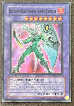 YuGiOh! ELEMENTAL HERO SHINING PHOENIX ENFORCER Holo Card 1st Edition DP05-EN013 - Image 1