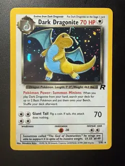 Pokemon Dark Dragonite 70 HP Team Rocket Holo Rare 5/82 Unlimited English - Image 1