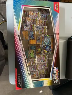 Pokemon TCG Scarlet & Violet Prismatic Evolutions Lucario ex & Tyranitar ex Prem - Image 2