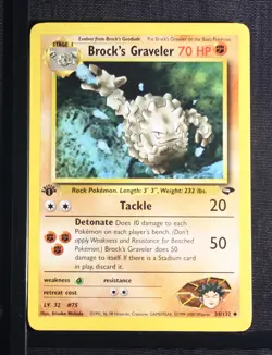 PSA 9 MINT 2000 Pokemon Gym Challenge #34 Brock's Graveler 1st Edition !!! - Image 3