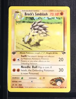 PSA 9 MINT 2000 Pokemon Gym Challenge #36 Brock's Sandslash 1st Edition !!! - Image 3