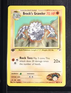 PSA 9 MINT 2000 Pokemon Gym Heroes #40 Brock's Graveler 1st Edition !!! - Image 3