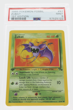 PSA 9 MINT 1999 Pokemon Fossil #57 Zubat 1st Edition !!! - Image 1