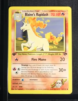 PSA 9 MINT 2000 Pokemon Gym Challenge #33 Blaine's Rapidash 1st Edition !!! - Image 3