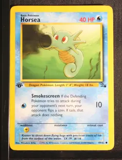 PSA 9 MINT 1999 Pokemon Fossil #49 Horsea 1st Edition !!! - Image 3
