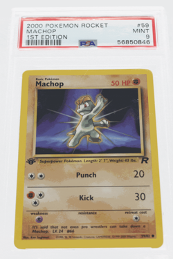 PSA 9 MINT 2000 Pokemon Team Rocket #59 Machop 1st Edition !!! - Image 1