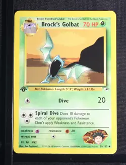 PSA 9 MINT 2000 Pokemon Gym Heroes #39 Brock's Golbat 1st Edition !!! - Image 3