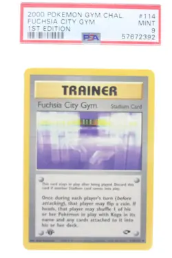 PSA 9 MINT 2000 Pokemon Gym Challenge #114 Fuchsia City Gym 1st Edition !!! - Image 1