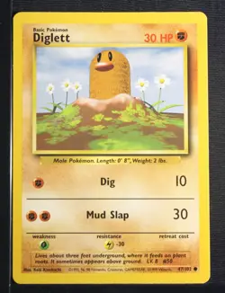 PSA 9 MINT 1999 Pokemon Game Base #47 Diglett !!! - Image 3