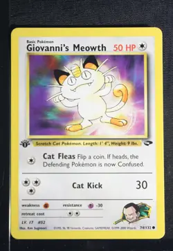 PSA 9 MINT 2000 Pokemon Gym Challenge #74 Giovanni's Meowth 1st Edition !!! - Image 4