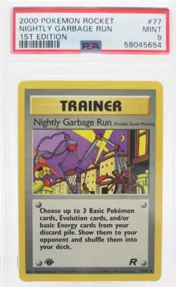 PSA 9 MINT 2000 Pokemon Team Rocket #77 Nightly Garbage Run 1st Edition !!! - Image 1