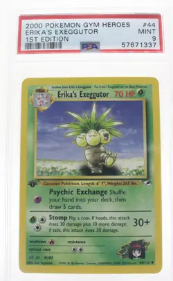 PSA 9 MINT 2000 Pokemon Gym Heroes #44 Erika's Exeggutor 1st Edition !!! - Image 1