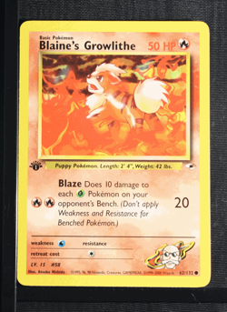 PSA 9 MINT 2000 Pokemon Gym Heroes #62 Blaine's Growlithe 1st Edition !!! - Image 3