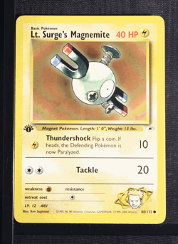 PSA 9 MINT 2000 Pokemon Gym Heroes #80 LT. Surge's Magnemite 1st Edition !!! - Image 3