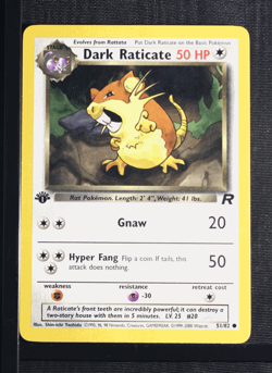 PSA 9 MINT 2000 Pokemon Team Rocket #51 Dark Raticate 1st Edition !!! - Image 3