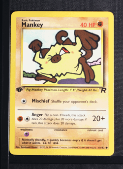 PSA 9 MINT 2000 Pokemon Team Rocket #61 Mankey 1st Edition !!! - Image 3