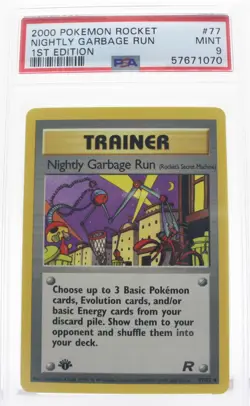 PSA 9 MINT 2000 Pokemon Team Rocket #77 Nightly Garbage Run 1st Edition !!! - Image 1