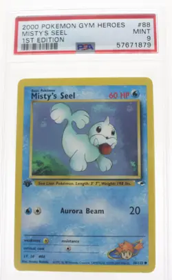 PSA 9 MINT 2000 Pokemon Gym Heroes #88 Misty's Seel 1st Edition !!! - Image 1