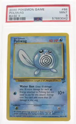 PSA 9 MINT 2000 Pokemon Game Base II #88 Poliwag !!! - Image 1