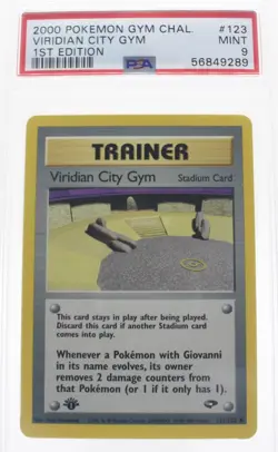 PSA 9 MINT 2000 Pokemon Gym Challenge #123 Viridian City Gym 1st Edition !! - Image 1