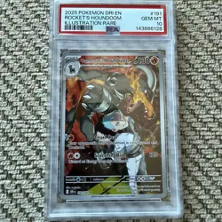 2025 POKEMON DESTINED RIVALS ROCKET'S HOUNDOOM #191 ILLUSTRATION RARE IR PSA 10 - Image 1