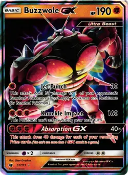 Pokemon TCG Buzzwole GX 57/111 Crimson Invasion Ultra Rare VLP - Image 1