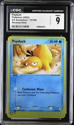 CGC 9 MINT Psyduck 73/100 EX Sandstorm REVERSE HOLO 2003 Vintage Pokemon Card - Image 1