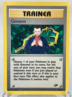 Giovanni 104/132 Gym Challenge Rare Trainer Pokemon Card - Moderately Played - Image 1