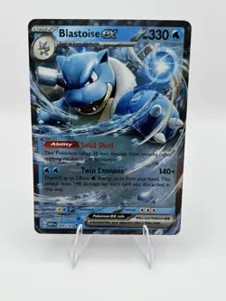 Blastoise ex 009/165 Scarlet & Violet 151 Double Rare Holo Pokemon TCG Card NM - Image 1