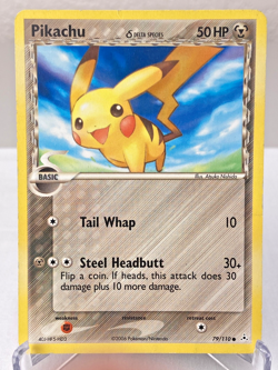 Pikachu (Delta Species) 79/110 Holon Phantoms Pokemon Card - Moderately Played - Image 1