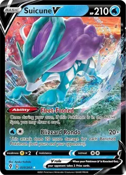 Suicune V - 031/203 - Evolving Skies Ultra Rare NM Pokemon Card US Seller - Image 1