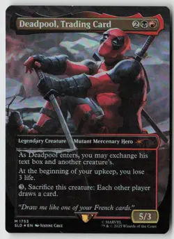 Deadpool, Trading Card (Rainbow Foil) Secret Lair Drop (1753) Foil - MTG - LP - Image 1