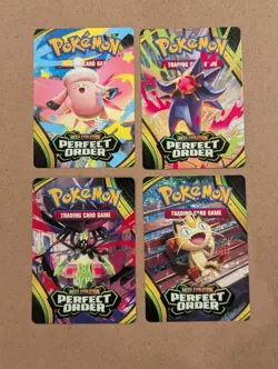 Pokemon TCG Perfect Order Prerelease Trainer Tip Art Cards Complete Set - Image 1