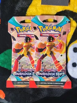 Pokemon TCG Scarlet & Violet Sleeved Booster Pack - 10 Cards. Lot Of 2 820650853258 - Image 1