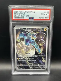 2025 POKEMON SVP BLACK BOLT ETB PROMO #209 THUNDURUS PSA 10 - Image 1