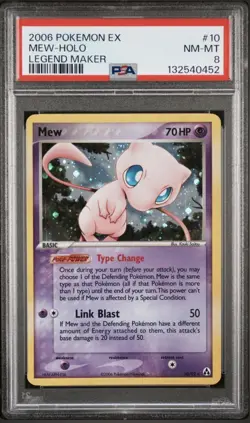 2006 POKEMON EX LEGEND MAKER #10 MEW-HOLO Graded PSA 8 - Image 1