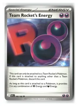 Team Rocket's Energy 182/182 Uncommon Destined Rivals Pokemon Near Mint - Image 1