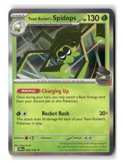 Team Rocket's Spidops 020/182 Rare Destined Rivals Pokemon Holo Near Mint - Image 1
