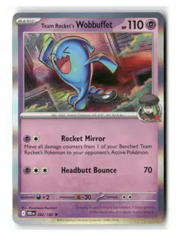 Team Rocket's Wobbuffet 082/182 Rare Destined Rivals Pokemon Near Mint - Image 1