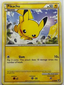 Pikachu Undaunted 61/90 HeartGold & SoulSilver Pokemon TCG Non Holo Common NM - Image 1