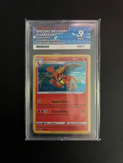 Pokemon Special Delivery Charizard SWSH075 2022 Promo Card Ace 9 Graded - Image 1