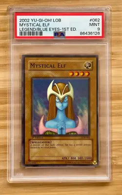 Mystical Elf 1st Edition LOB-062 Yu-Gi-Oh! TCG Super Rare PSA 9 - Image 1